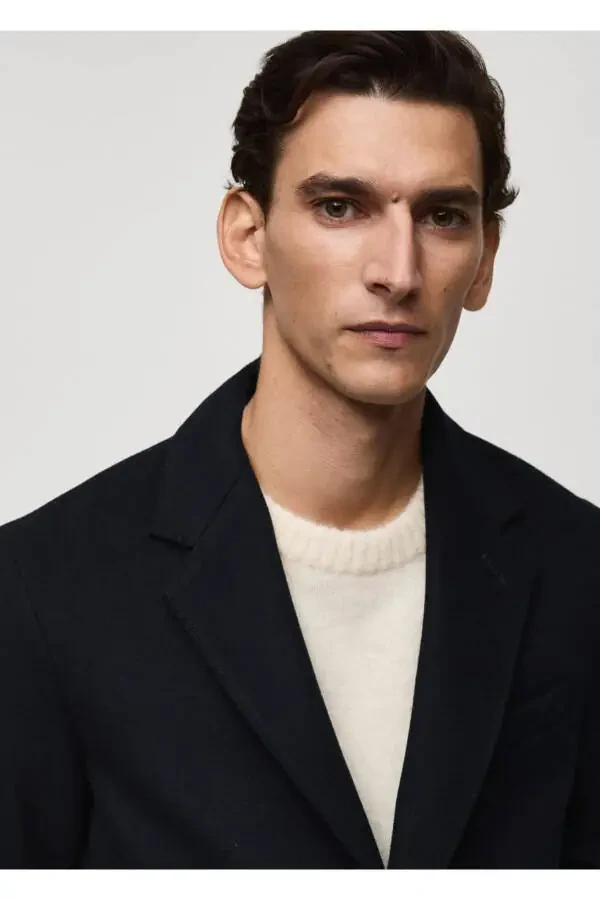 Длинное пальто из переработанной шерсти - 8