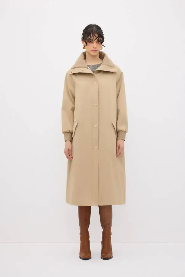 Длинное пальто с капюшоном. - 1