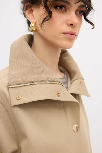 Длинное пальто с капюшоном. - 3