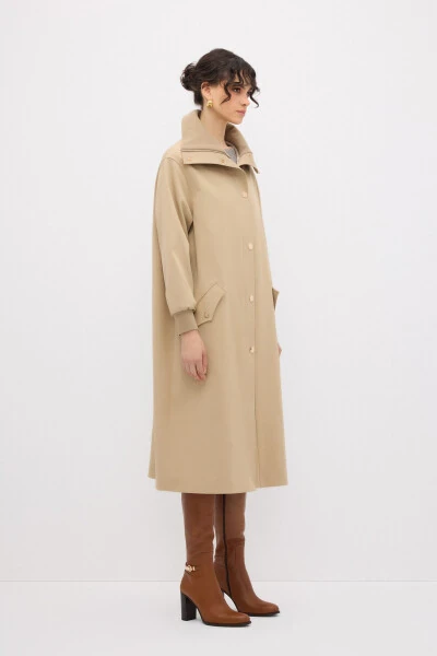 Длинное пальто с капюшоном. - 7