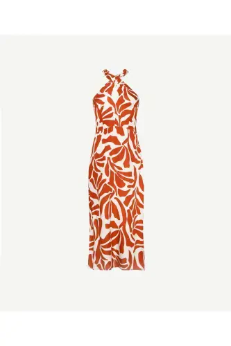 Длинное платье с открытой спиной и завязками на шее - 3