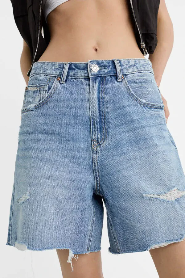 Длинные джинсовые шорты - 4