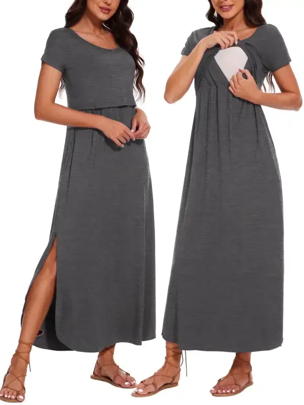 Длинные платья для беременных Smallshow, платья для кормления грудью. - 4