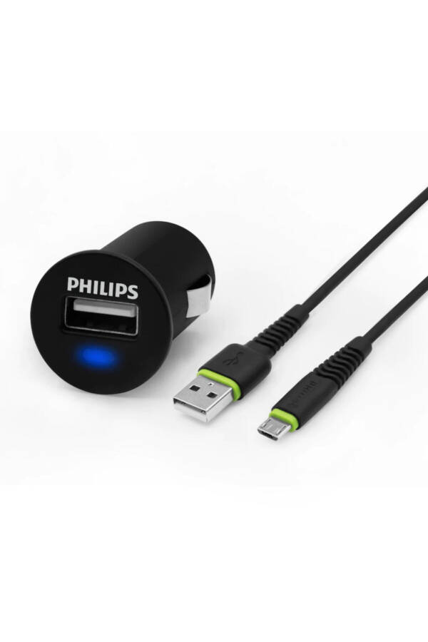 Dlp2520u/97 Usb Araç Içi Şarj Adaptörü 2.1a +micro Usb 1.2m Şarj Kablosu - 1