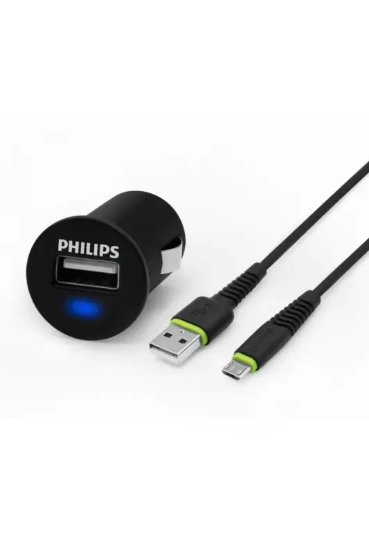 Dlp2520u/97 Usb Avtomobil Zaryadlovchi Qurilmasi 2.1a +micro Usb 1.2m Zaryadlovchi Kabel - PHILIPS