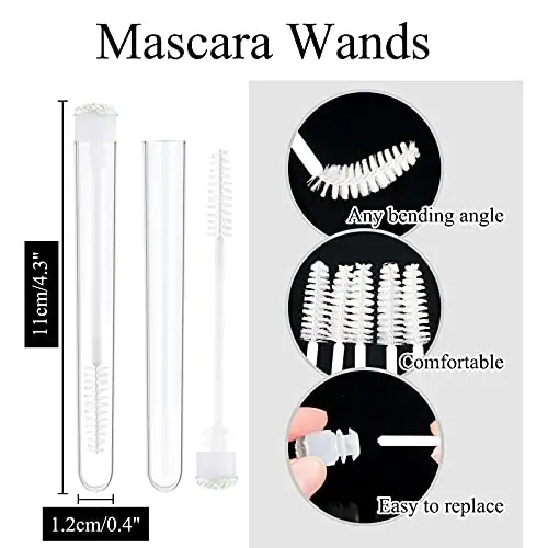 Dming 20pcs Eyelash brush Lash Wand Makeup tool Eyelash Extension supplies Cleaning brush Diamond Mascara scale white - 2