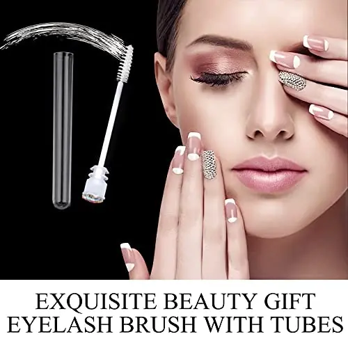 Dming 20pcs Eyelash brush Lash Wand Makeup tool Eyelash Extension supplies Cleaning brush Diamond Mascara scale white - 3