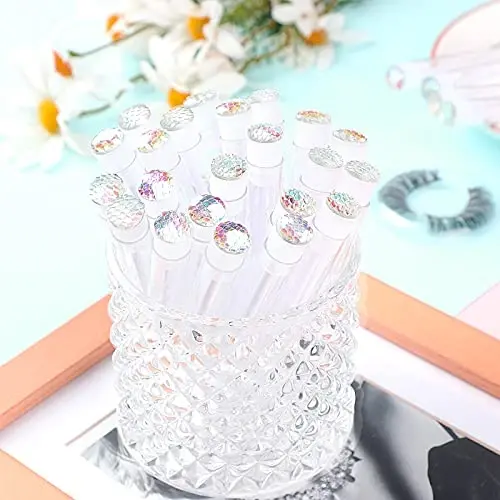 Dming 20pcs Eyelash brush Lash Wand Makeup tool Eyelash Extension supplies Cleaning brush Diamond Mascara scale white - 6