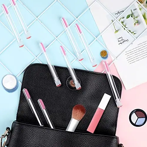 Dming 20pcs Eyelash brush Lash Wand Makeup tool Eyelash Extension supplies Cleaning brush Diamond Mascara star l pink - 5