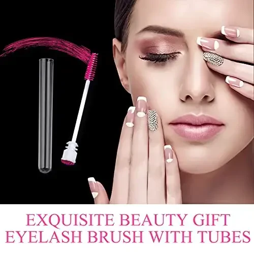 Dming 20pcs Lash brush tube Mascara spoolie Lash tubes Mascara wand tube Makeup diamond brushscale d pink - 3