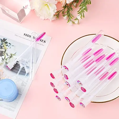 Dming 20pcs Lash brush tube Mascara spoolie Lash tubes Mascara wand tube Makeup diamond brushscale d pink - 6