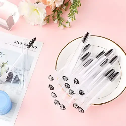 Dming 50pcs Eyelash brush Lash Wand Makeup tool Eyelash Extension supplies Cleaning brush Diamond Mascara foil black - 6