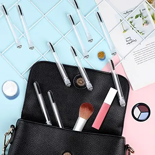 Dming 50pcs Eyelash brush Lash Wand Makeup tool Eyelash Extension supplies Cleaning brush Diamond Mascara foil black - 5