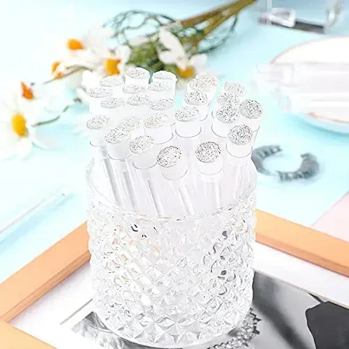 Dming 50pcs Eyelash brush Lash Wand Makeup tool Eyelash Extension supplies Cleaning brush Diamond Mascara star white - 5