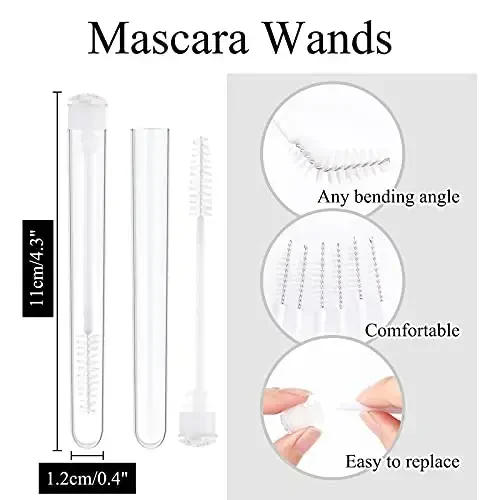 Dming 50pcs Eyelash brush Lash Wand Makeup tool Eyelash Extension supplies Cleaning brush Diamond Mascara star white - 2