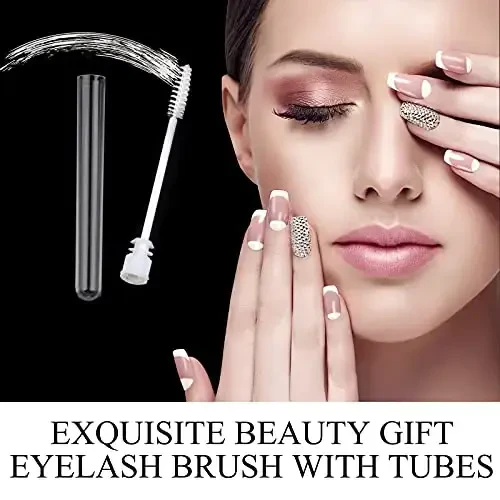 Dming 50pcs Eyelash brush Lash Wand Makeup tool Eyelash Extension supplies Cleaning brush Diamond Mascara star white - 3