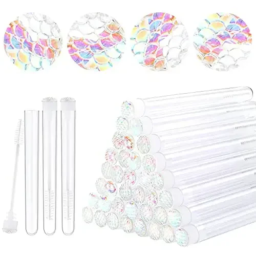 Dming 50pcs Lash brush Mascara wands and tubes Spoolies for eyelash extensions Mascara wand tubes scale white - DMING