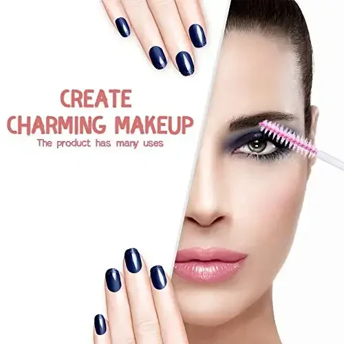 Dming 50 Pieces Disposable Mascara Brushes Eyelash Brush Lash Wand Diamond Mascara Wands with Tube Makeup Tool Lash Spoolies Sanitary Brushes Lash Extension Supplies (tube scale l pink 50) - 5