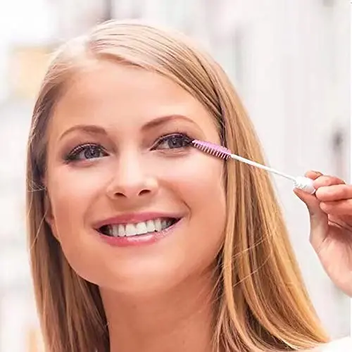 Dming 50 Pieces Disposable Mascara Brushes Eyelash Brush Lash Wand Diamond Mascara Wands with Tube Makeup Tool Lash Spoolies Sanitary Brushes Lash Extension Supplies (tube scale l pink 50) - 6
