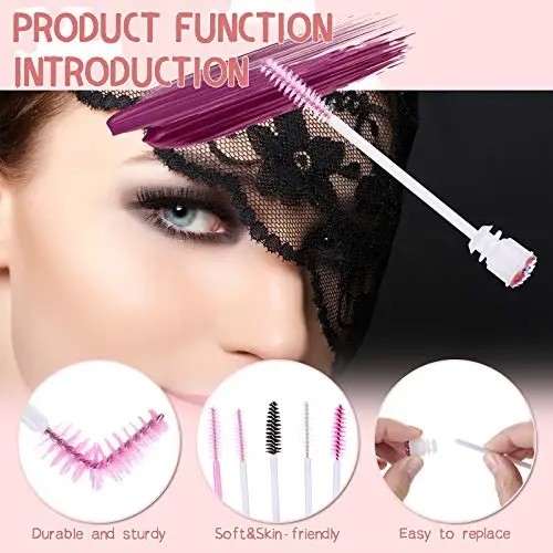 Dming 50pcs Eyelash brush Lash Wand Makeup tool Eyelash Extension supplies Cleaning brush Diamond Mascara (50, mix) - 4