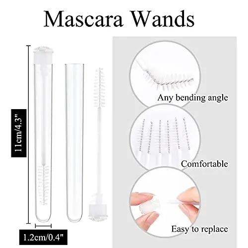 Dming 50pcs Eyelash brush Lash Wand Makeup tool Eyelash Extension supplies Cleaning brush Diamond Mascara star white - 2