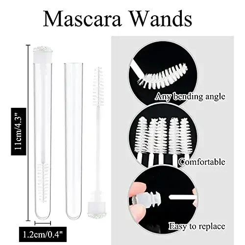 Dming 50pcs Lash brush Mascara wands and tubes Spoolies for eyelash extensions Mascara wand tubes scale white - DMING (1)