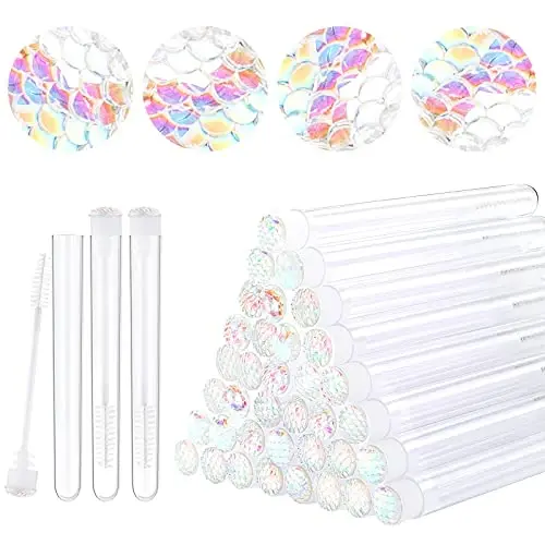 Dming 50pcs Lash brush Mascara wands and tubes Spoolies for eyelash extensions Mascara wand tubes scale white - 1