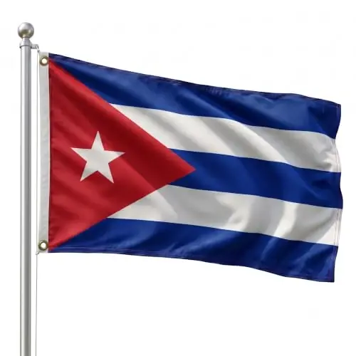 DMSE Cuba National Flag, 3ft x 5ft - Fade-Resistant Outdoor & Indoor Flag - Quad-Stitched Fly End & Heavy-Duty Brass Grommets (3ft x 5ft) - 1