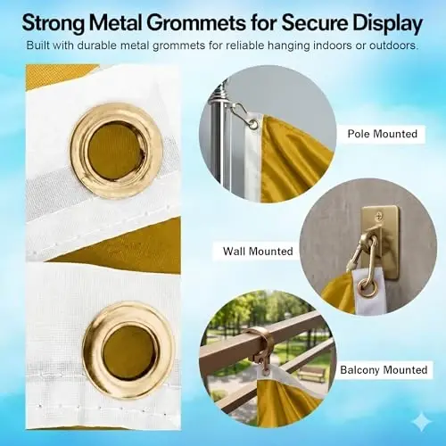 DMSE Sweden National Flag, 2ft x 3ft - Fade-Resistant Outdoor & Indoor Flag - Quad-Stitched Fly End & Heavy-Duty Brass Grommets (2ft x 3ft) - 5