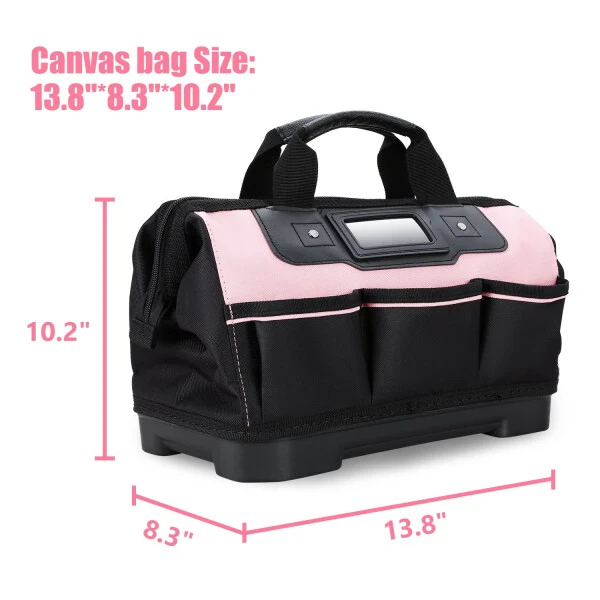 DNA Motoring TOOLS-00206 Pink 37 PCs Portable Tool Kit Household General Repair Water Pump Pliers Hacksaw Set Hand Tool Canvas Bag - DNA MOTORING (1)