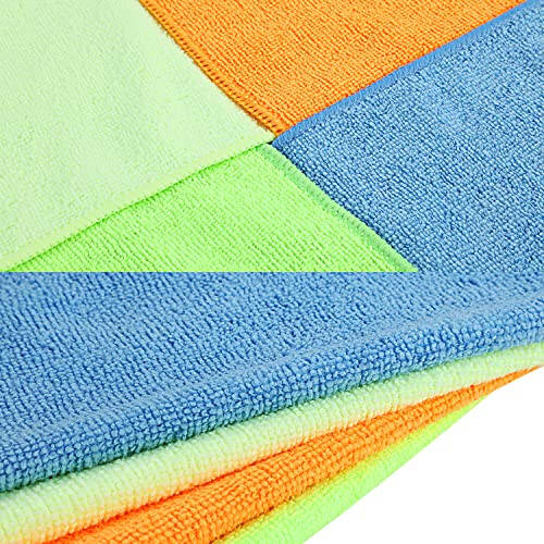 DNA MOTORING Cleaning Towels Car Washing Microfiber Cloth for Auto Detailing Home Kitchen, 12x16 Inch, Yellow, Orange, Blue, Green, Pack of 12, TOOLS-00257 - 6