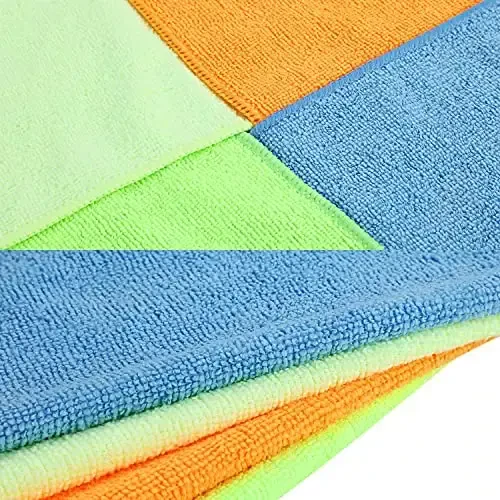 DNA MOTORING TOOLS-00260 Cleaning Towels Car Washing Microfiber Cloth for Auto Detailing Home Kitchen, 12x16 Inch, Yellow, Orange, Blue, Green, Pack of 48 - 6