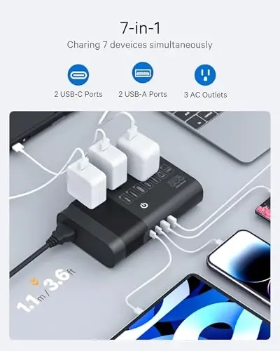 DOACE 220v to 110v Voltage Converter for European Travel: Max 500W Pure Sine Wave Voltage Converter US to Europe - 220 to 110 International Power Adapter Plug Combo Step Down Transformer Black - 4