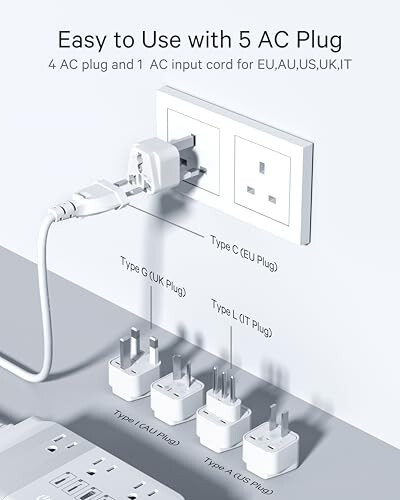 DOACE 220v to 110v Voltage Converter for European Travel: Max 500W Pure Sine Wave Voltage Converter US to Europe - 220 to 110 International Power Adapter Plug Combo Step Down Transformer White - 5