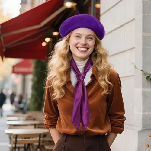 DOCILA Beret Hats for Women Fashion Wool French Beret Chic Paris Cabbie Artist/Painter Caps - 5