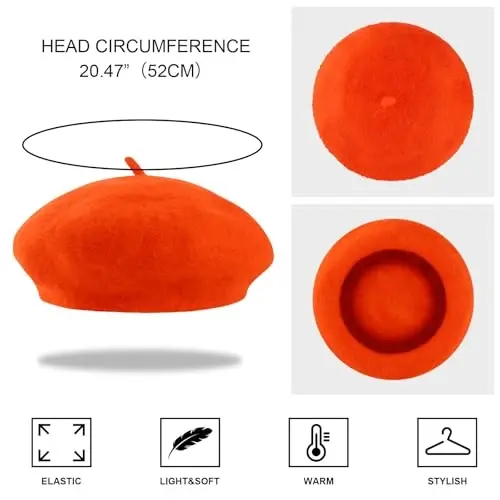 DOCILA Beret Hats for Women Fashion Wool French Beret Chic Paris Cabbie Artist/Painter Caps - 6