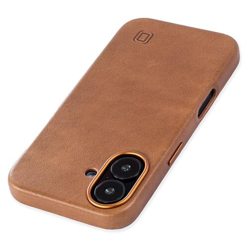 Dockem Genuine Leather Case for iPhone 16, Compatible with MagSafe (MSGL, Light Brown) - 2