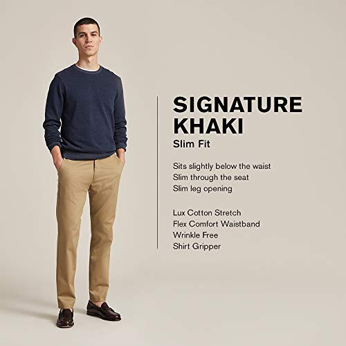 Dockers Erkaklar uchun ingichka kesilgan imzo khaki hashamatli paxta cho'ziluvchan shimlar - 4