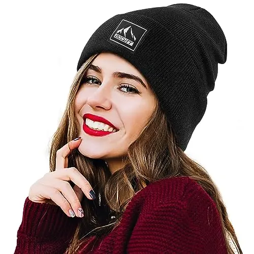 DOCVIT Knit Cuffed Beanie Warm Winter Hats Unisex Skull Knit Cap Fashion Erkaklar va Ayollar uchun Qishki Shlyapa - 4