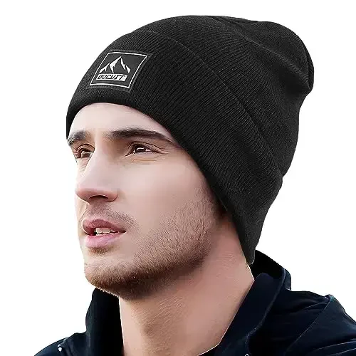 DOCVIT Knit Cuffed Beanie Warm Winter Hats Unisex Skull Knit Cap Fashion Erkaklar va Ayollar uchun Qishki Shlyapa - 3