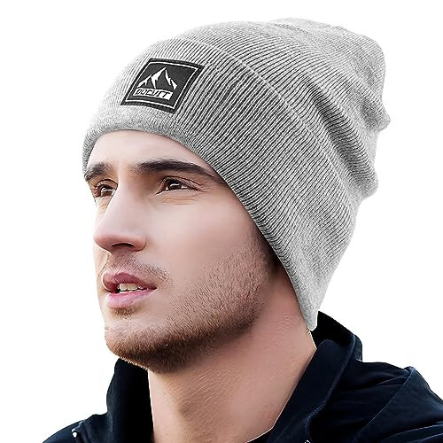 DOCVIT Knit Cuffed Beanie Warm Winter Hats Unisex Skull Knit Cap Fashion Ski Hat for Men and Women - 3