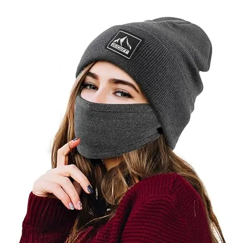 DOCVIT Knit Cuffed Beanie Warm Winter Hats Unisex Skull Knit Cap Fashion Ski Hat for Men and Women - 3