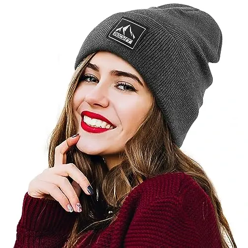 DOCVIT Knit Cuffed Beanie Warm Winter Hats Unisex Skull Knit Cap Fashion Ski Hat for Men and Women - 4