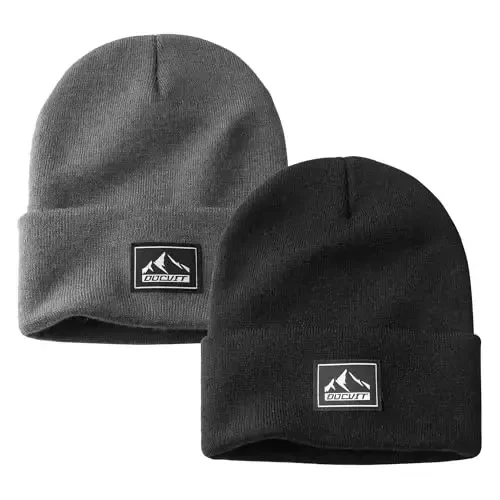 DOCVIT Knit Cuffed Beanie Warm Winter Hats Unisex Skull Knit Cap Fashion Ski Hat for Men and Women - DOCVIT