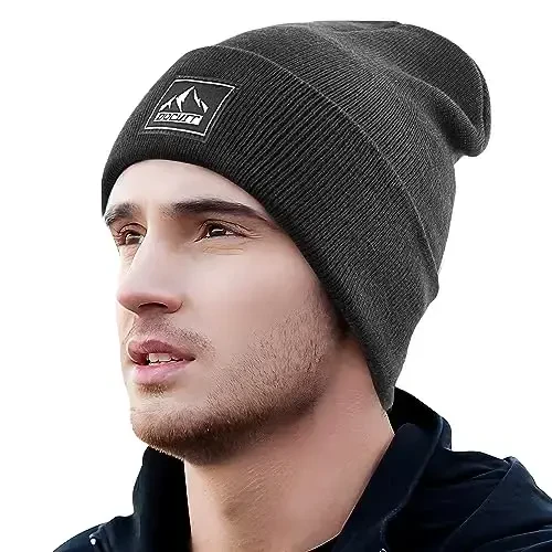 DOCVIT Knit Cuffed Beanie Warm Winter Hats Unisex Skull Knit Cap Fashion Ski Hat for Men and Women - 3