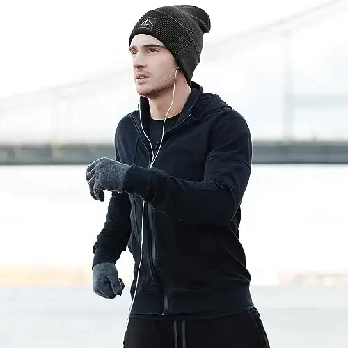 DOCVIT Knit Cuffed Beanie Warm Winter Hats Unisex Skull Knit Cap Fashion Ski Hat for Men and Women - 5