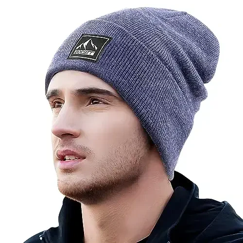 DOCVIT Knit Cuffed Beanie Warm Winter Hats Unisex Skull Knit Cap Fashion Ski Hat for Men and Women - 3