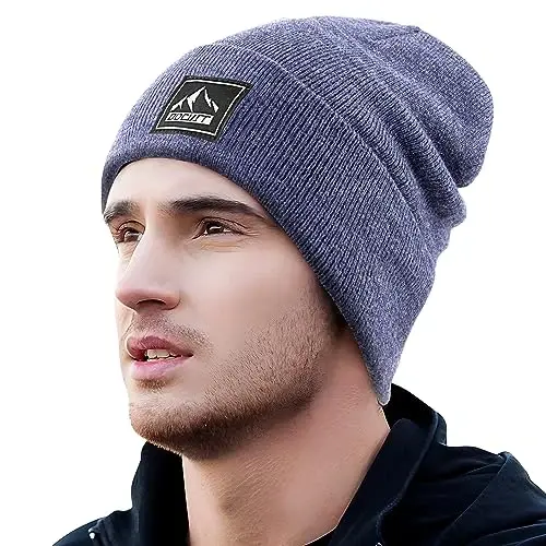 DOCVIT Örgü Manşetli Bere Sıcak Kışlık Şapka Unisex Kafatası Örgü Bere Erkekler ve Kadınlar için Moda Kayak Şapkası - 3