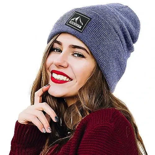 DOCVIT Örgü Manşetli Bere Sıcak Kışlık Şapka Unisex Kafatası Örgü Bere Erkekler ve Kadınlar için Moda Kayak Şapkası - 4