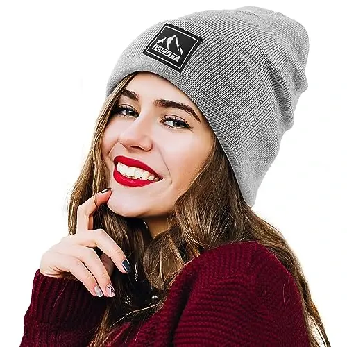 DOCVIT Örgü Manşetli Bere Sıcak Kışlık Şapkalar Unisex Kafatası Örgü Bere Erkekler ve Kadınlar için Moda Kayak Şapkası - 3